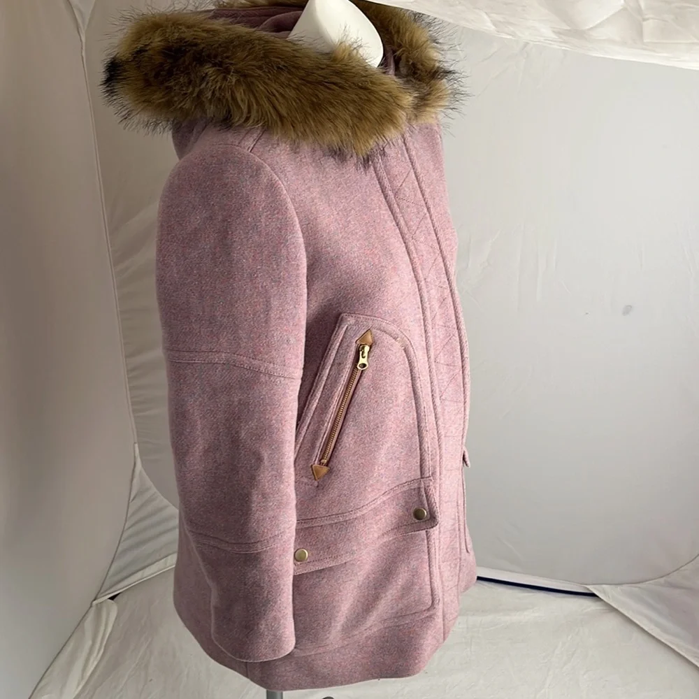 J Crew Chateau Parka in multicolor Heather Cotton Candy lavender coral coat - Picture 2 of 16